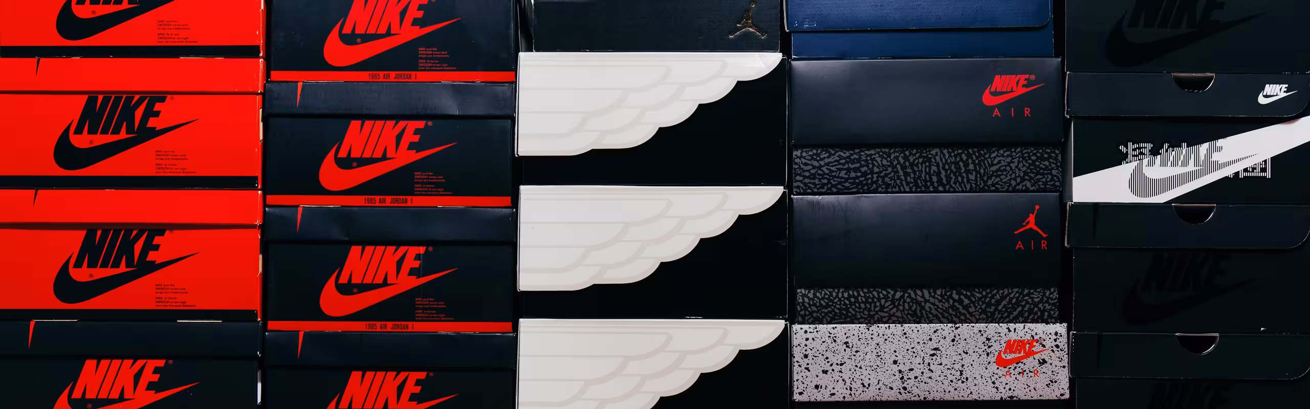Stack of sneaker boxes without labels